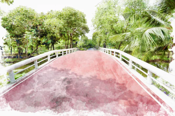 Watercolor painting in park. — Stock Photo, Image