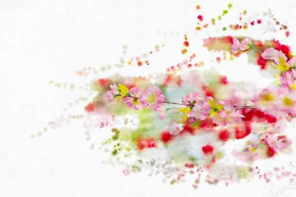 Барвистий акварельний живопис квіти . — стокове фото