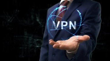 İş adamı VPN konseptini gösteriyor