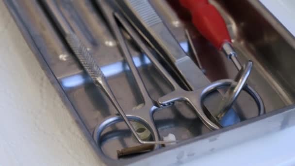 Set of dentist tools — Stock Video