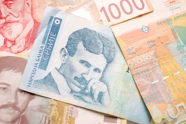 Nikola Tesla 100 Dinarı bill — Stok fotoğraf