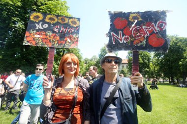 Protest against Monsanto, Zagreb, Croatia clipart