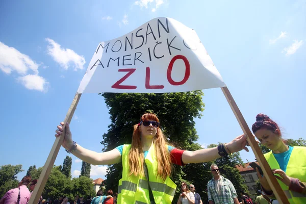 Protest gegen Monsanto, Zagreb, Kroatien — Stockfoto