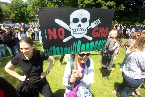 Protesto contra Monsanto, Zagreb, Croácia — Fotografia de Stock