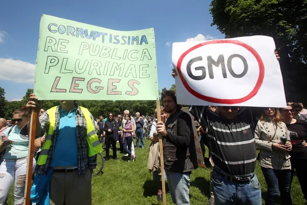 Protesto contra Monsanto, Zagreb, Croácia — Fotografia de Stock