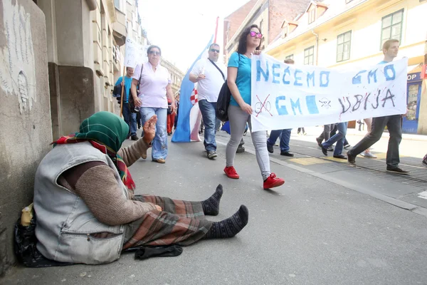 Protest gegen Monsanto, Zagreb, Kroatien — Stockfoto