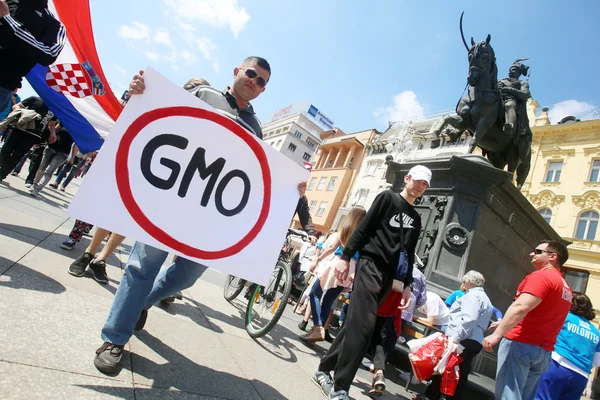 Protesto contra Monsanto, Zagreb, Croácia — Fotografia de Stock