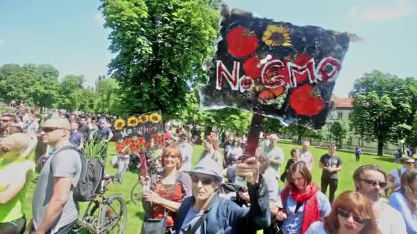 Protest nein gmo — Stockvideo