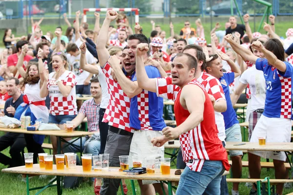 Croatian football fans — Stock Photo, Image