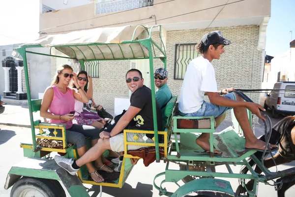Carriage with tourists in Tunisia Royalty Free Stock Images