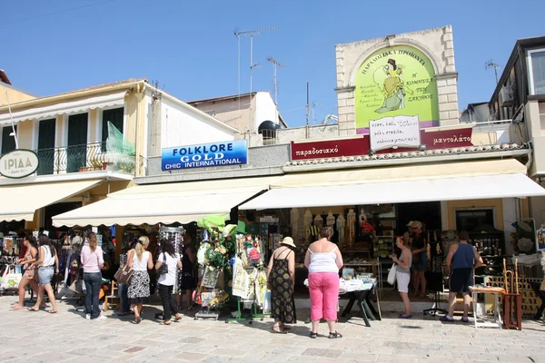 Tržiště v st. markos náměstí na Zakynthu — Stock fotografie