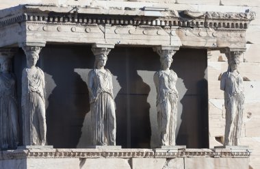 erechtheion Erekhtheion Atina'nın üzerinde caryatids