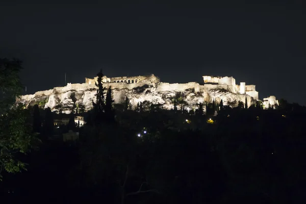 Acropole d'Athènes la nuit — Photo