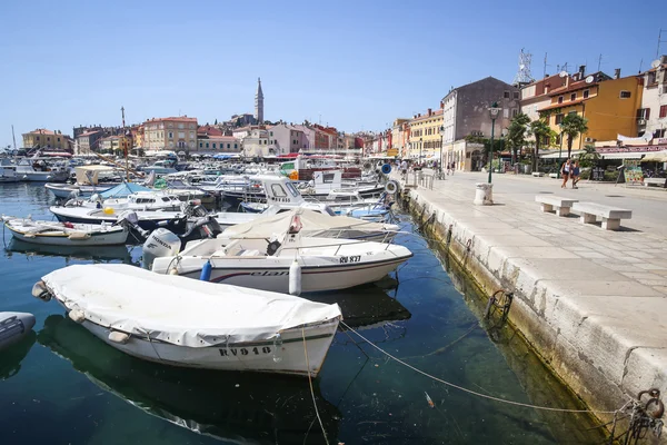 Přístav a promenáda v Rovinj — Stock fotografie