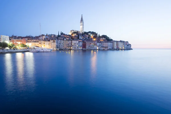 Sunset in old town of Rovinj — Stock Photo, Image