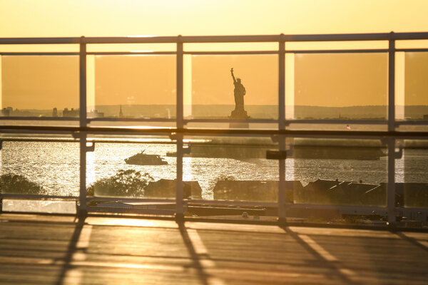 View of Liberty Statue from ship