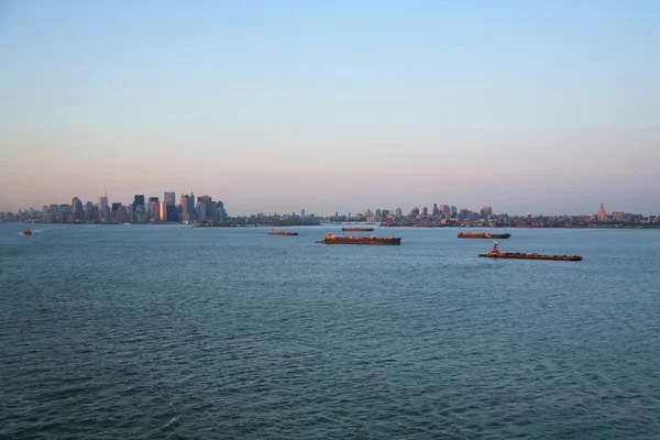 Barcos em Upper New York Bay — Fotografia de Stock