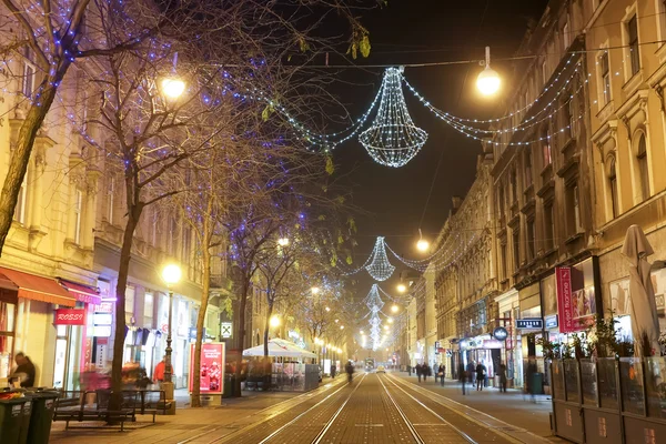 Decorações de Natal em Jurisiceva rua — Fotografia de Stock