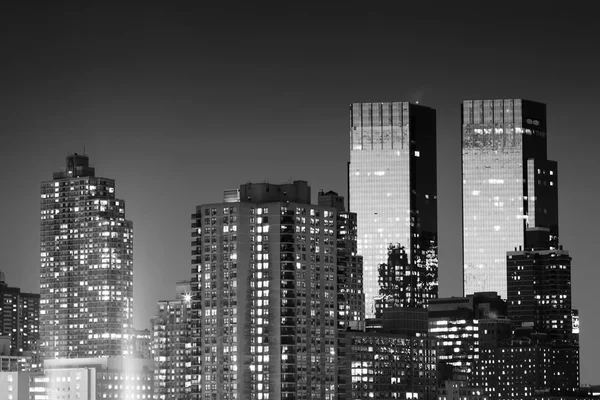 Time Warner Center torre gêmea preto e branco — Fotografia de Stock