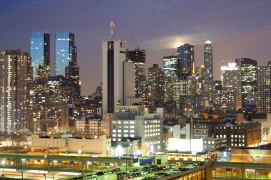 Midtown Manhattan cityscape gün batımında