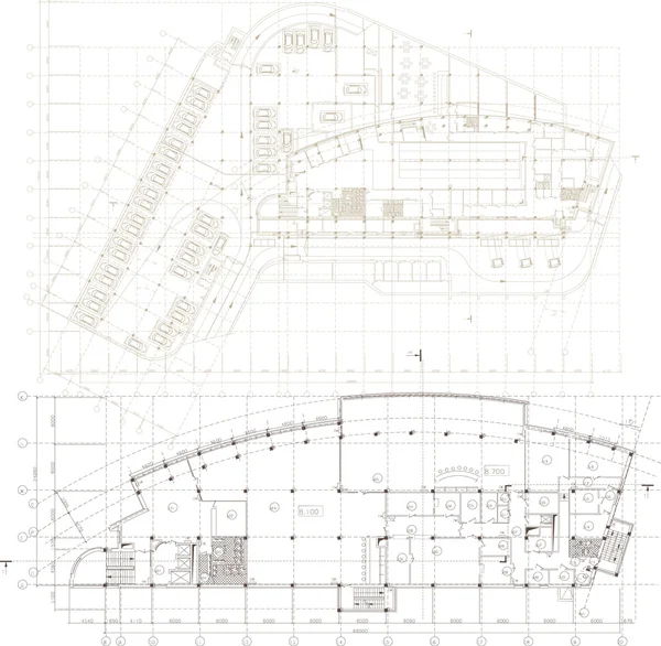 Arrière-plan architectural. Partie du projet architectural — Image vectorielle