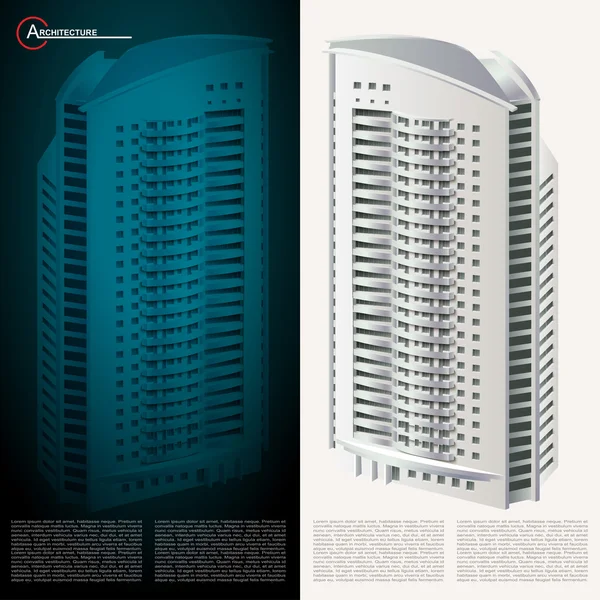 Antecedentes arquitectónicos com modelo de edifício . Ilustração De Bancos De Imagens