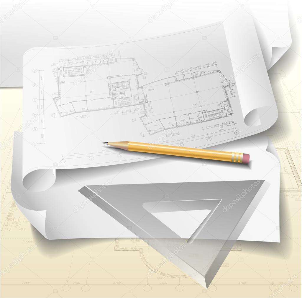 Template with architectural design elements Stock Vector by ©nahariyani ...