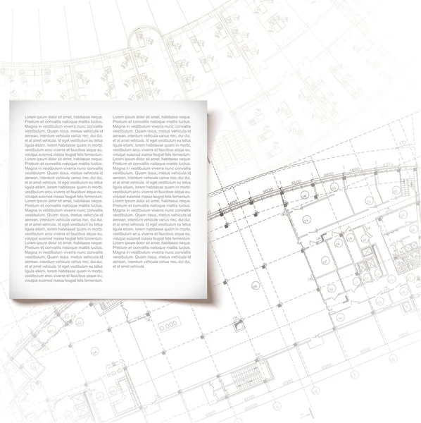 Архитектурный фон с рулонами чертежей — стоковый вектор