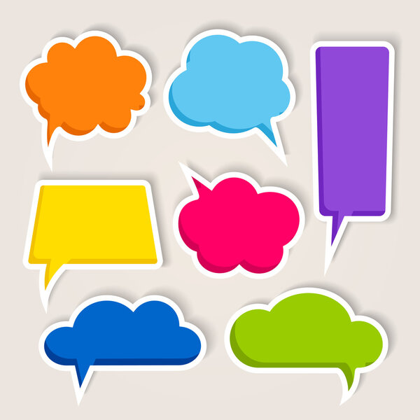 Set of colorful speech bubbles