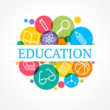 vektör arka plan. Bilim ve eğitim kavramı. düz IC kümesi