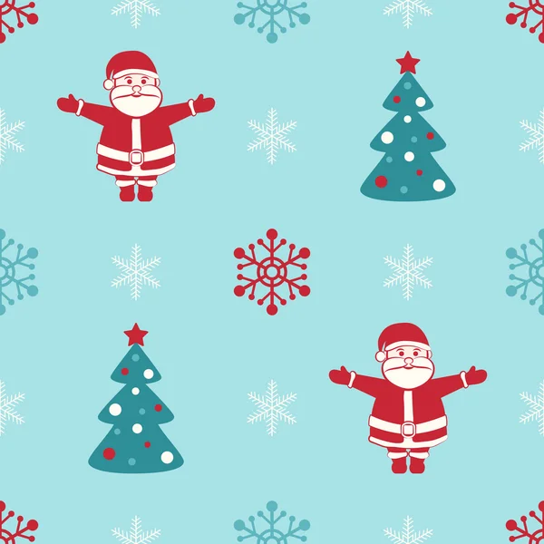Retro Christmas seamless background with Santa — Stock Vector