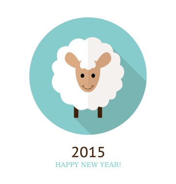 Vector illustration of sheep, symbol of 2015. clipart