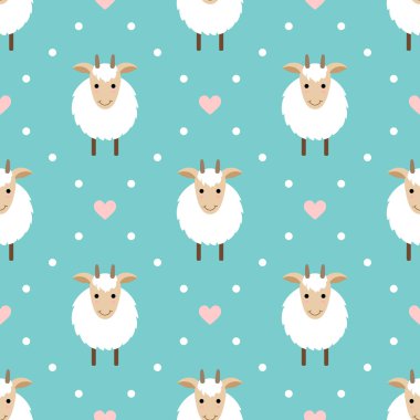 Şirin keçi ile lekeli seamless modeli.