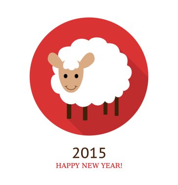 koyun, 2015 yılında simge vektör çizim.