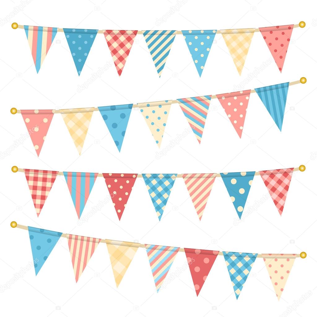 Vector triangle bunting flags.