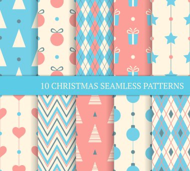 Noel farklı Dikişsiz desen seti.