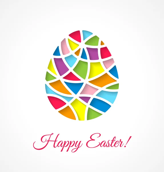 Húsvéti mintanyomtatvány kivágta, többszínű tojással. — Stock Vector