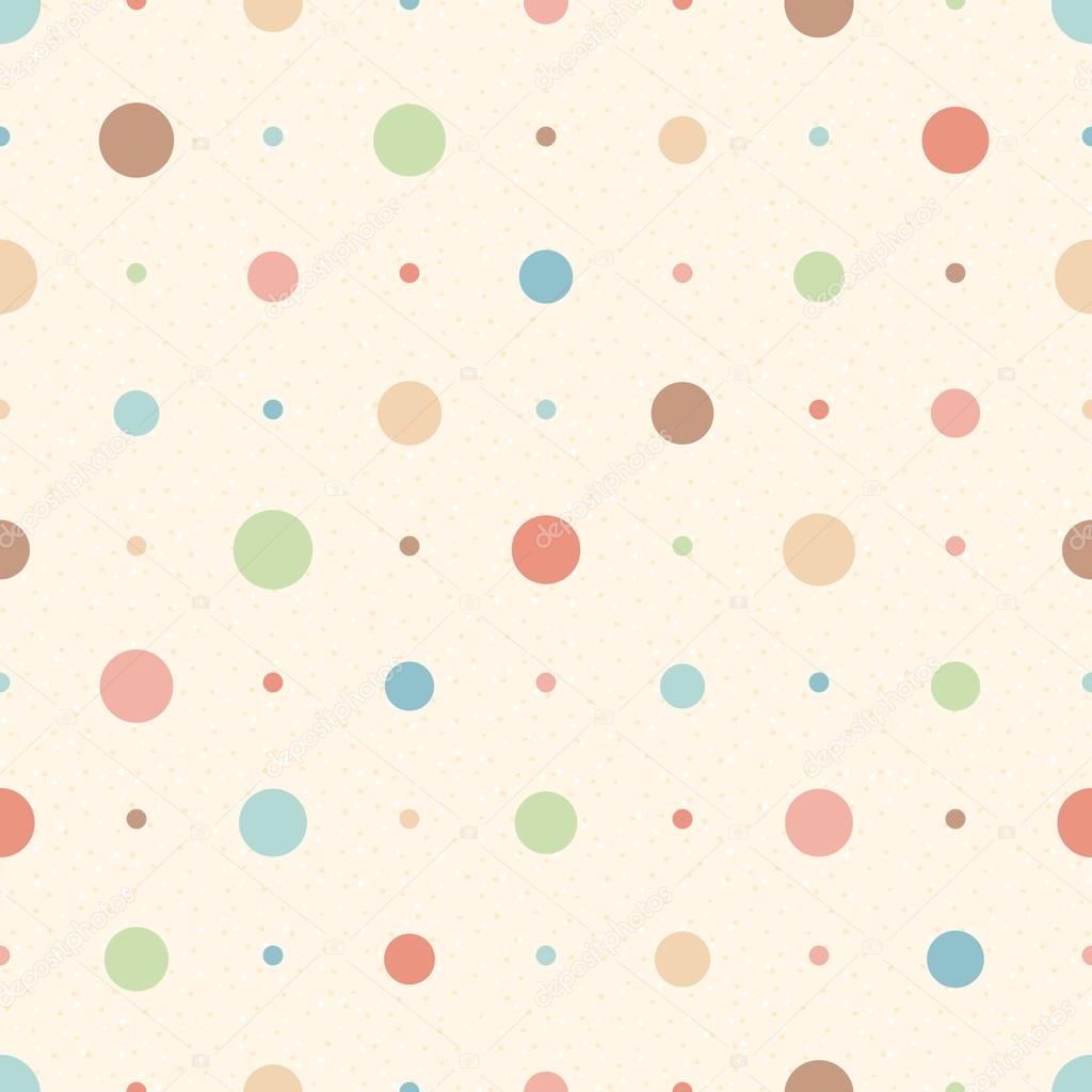 Color seamless textured polka dots pattern