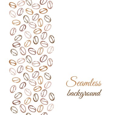 Seamless coffee beans grunge background clipart