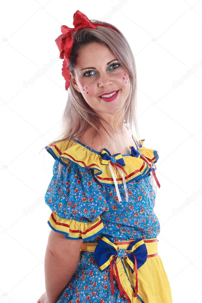 Fotos de Mujer brasile a vestida con ropa t pica para la Festa