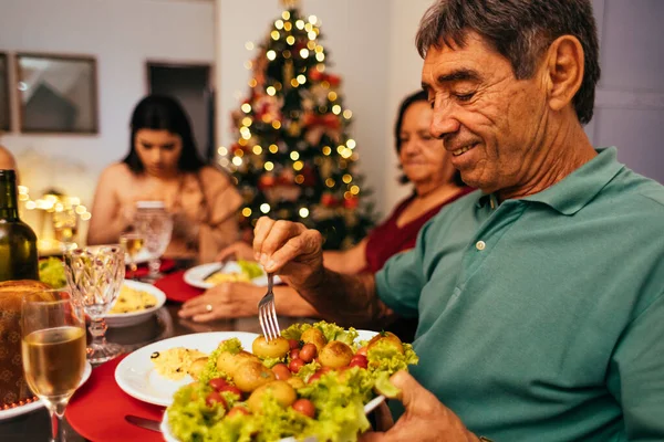 Natal Brasil Keluarga Merayakan Natal Rumah — Stok Foto