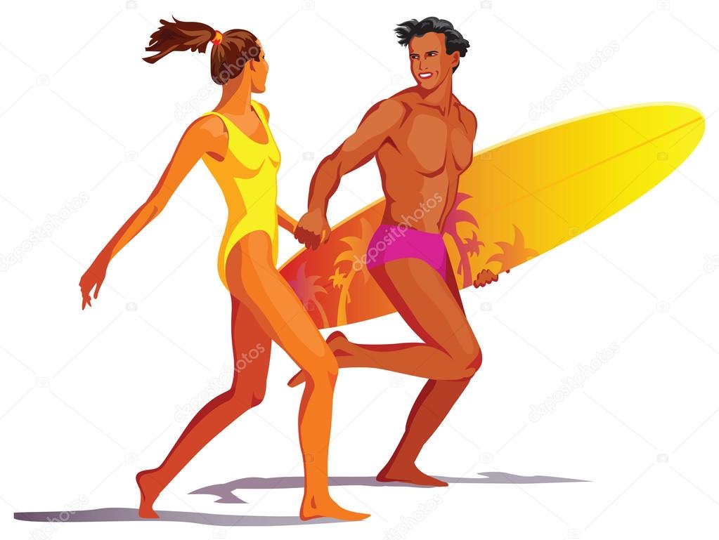 Image of young boys and girls on vacation