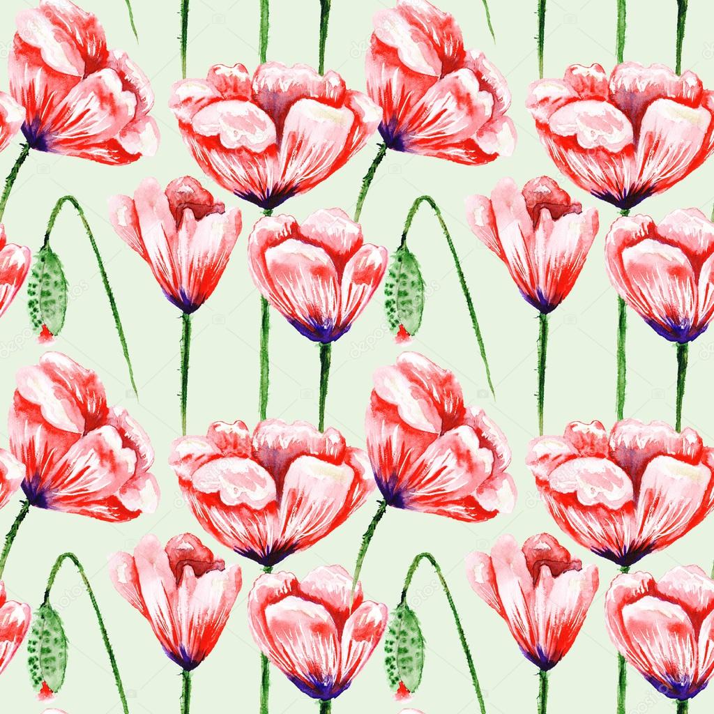 Eco Poppy Floral Pattern — Stock Photo © kisika1 #68454897