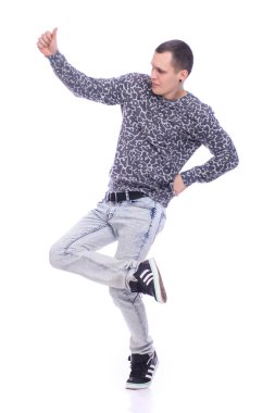 Sokak dansı adam beyaz izole