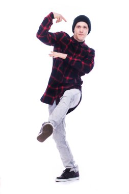 Adam beyaz sokak dansı dans