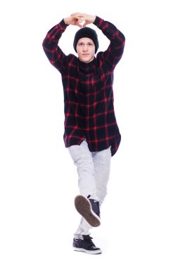 Adam beyaz sokak dansı dans