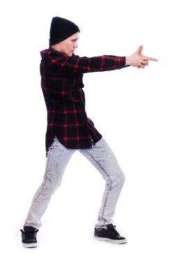 Erkekler dans. Beyaz izole