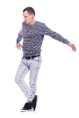 Erkekler dans. Beyaz izole