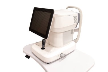 Beyaz arka planda görme bozukluklarının düzeltilmesi ve tedavi edilmesi için oftalmik ekipman