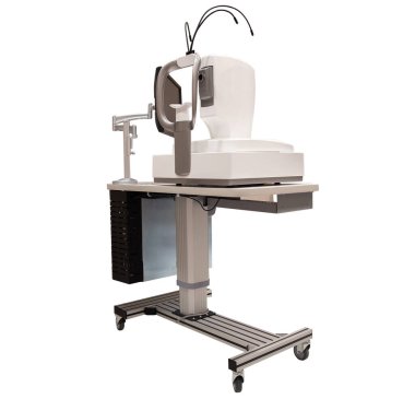 Görüşü test etmek için optik ekipman. Profesyonel tıbbi makine. Oftalmoloji. Beyazda izole edilmiş